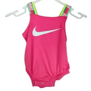 Nike Baby Girls Rainbow Taping Bubble Pink Romper Size 3M